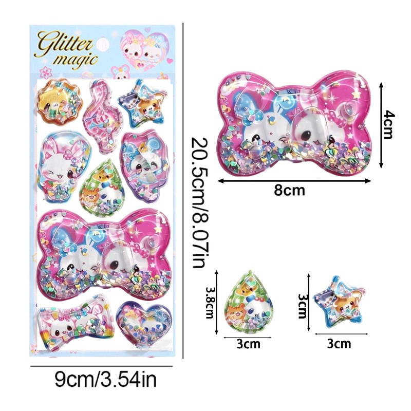 Bookwarm Water Seals, 3D Decorative Stickers for Notebooks, Exquisite Patterns,