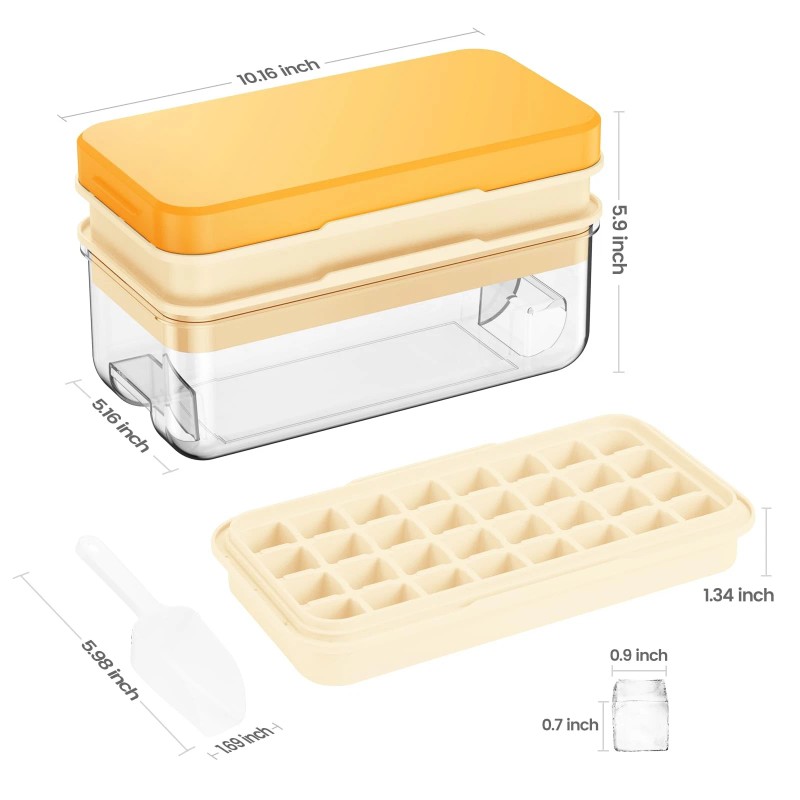 PHINOX Yellow 2 Tier Ice Cube Tray Easy Release Bpa