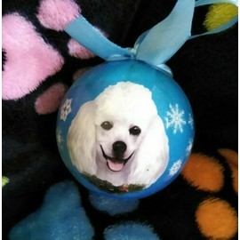 E & S Poodle Christmas Ornament Shatterproof Toy Poodle in Stock in the USA!