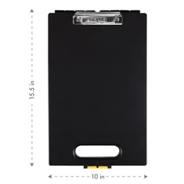 Dexas Clipcase Storage Clipboard with Handle, Set of Two, Black