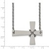 Solid Real Stainless Steel Sideways Cross Chain Necklace - with