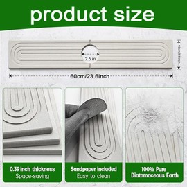 LxcshLjx 24 In Faucet Mat for Kitchen Sink, Faucet Splash Guard, Diatomite Fast Drying Stone Sink Tray, Absorbent Mat for Kitchen and Bathroom Counter, Faucet Splash Catcher, Prevents Moisture Buildup