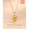 FANCIME Citrine Necklace November Birthstone Yellow Gold Plated Sterling Silver