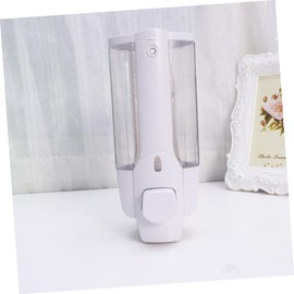 Ipetboom Wall Mounted Abs Liquid Soap Dispenser with Lock for Bathroom Shower Kitchen Sink Leak Pump with Transparent Window and Non Slip Button Easy to Install for Wet Environments