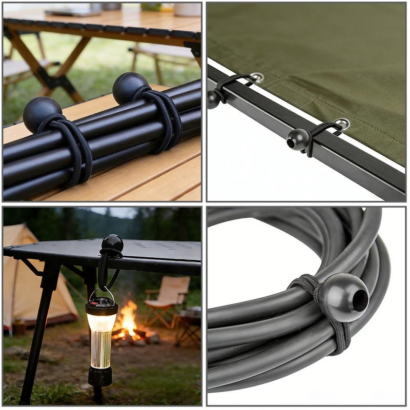 30PCS Ball Bungee Cords,Canopy Tarp Bungee Balls, for Camping, Shelter,Tent