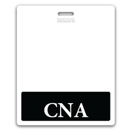Oversized CNA Badge Buddy Horizontal - Extra Large Badge Buddies Role I’D Backer Card for Nurses - 3 3/8 X 4 1/8 - Wear with Existing I'd Holder - USA Printed by Specialist ID (Black)