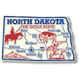 Giant State Map Magnet - North Dakota
