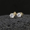 Stud Earrings 925 Silver Gold-Plated with Cubic Zirconia Stone Earrings