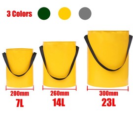 7L PVC Folding Water Bucket, Portable Collapsible Wash Basin Storage Container with Carry Bag for Fishing Car-washing Camping Hiking [Gray]