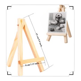 KBNIAN Pack of 10 Mini Wooden Easel Triangle Easel Picture Frame Display Wooden Easel Triangle Foldable Wooden Easel for Table Decoration Painting Crafts Photo Album Wedding Decoration (15 x 8 x 1.7