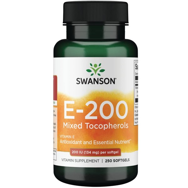 Swanson Vitamin E Mixed Tocopherols 200 Iu (134 Milligrams) 250 Sgels