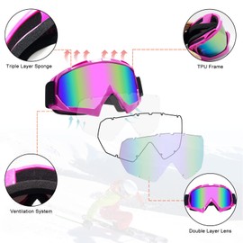 ZukMi Dirt Bike Goggles ATV Motocross Goggles Motorcycle Goggles MX Off Road Goggles for Men Women Adult Youth Riding Racing