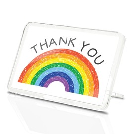 Classic Rectangle Magnet with Stand - Thank You Rainbow Quote Positive Thanks - Fridge Locker Office Whiteboard Toolbox #170898