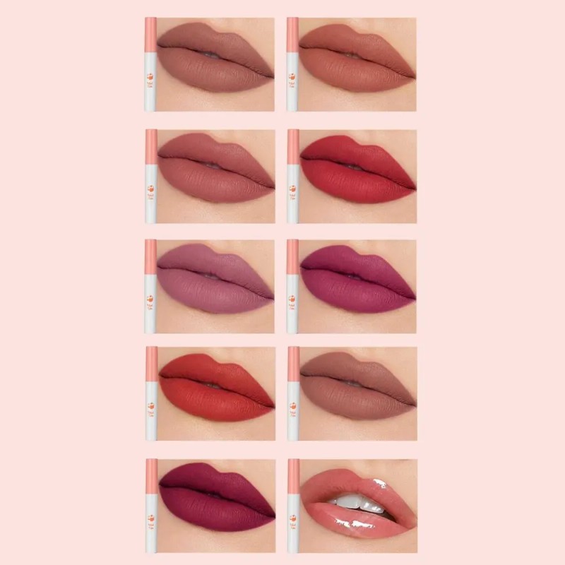 Brillo De Labios Mate Antiadherente Para Regalar, 10 Juegos Rosa