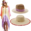 Nicole Miller Women's 2 Sun Beach Coverup, Straw Hat &
