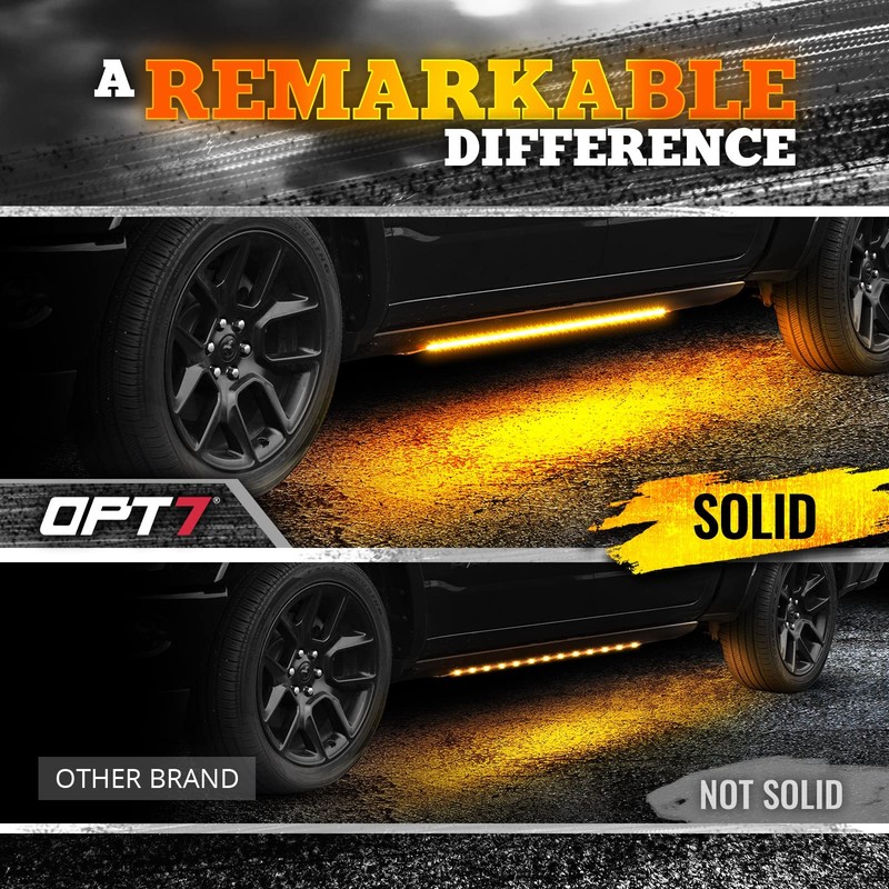 OPT7 Sidekick 78" Running Board Lights 2PCS LED Strips w/Amber