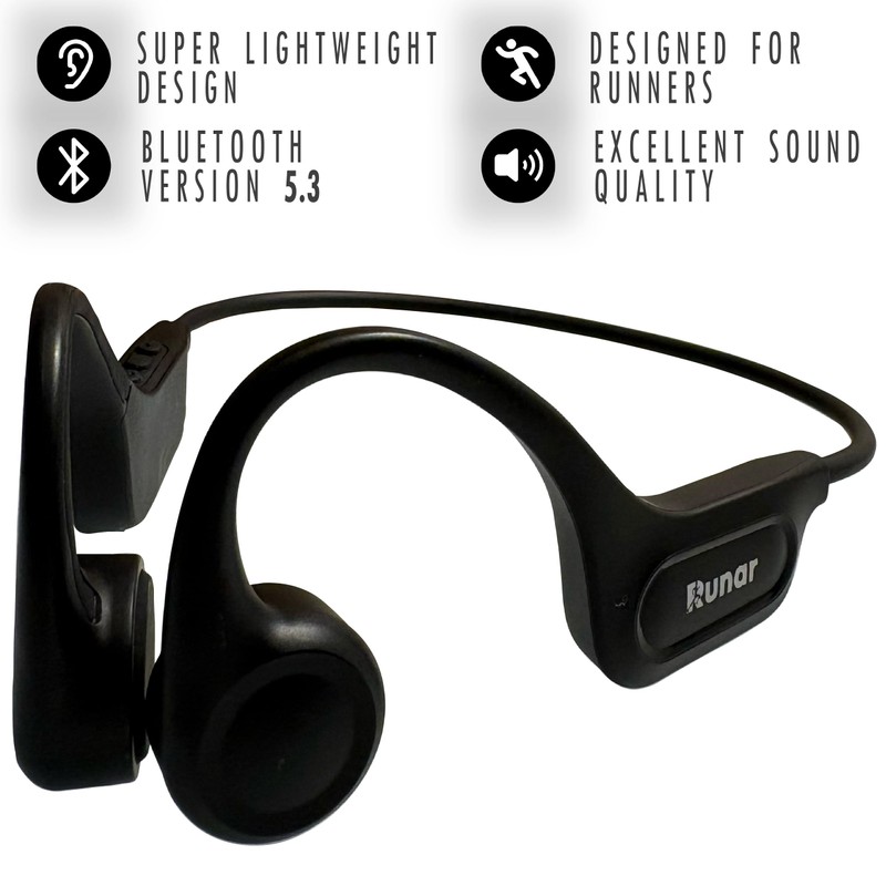 Runar RNR2 Bone Conduction Headphones – Wireless Running Headphones with