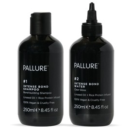 Pallure® No. 1 Intense Bond Building Hair Repair Shampoo, No. 2 Water Duo For Thicker, Voluminous, Fuller Hair With Linseed Oil, Rice Protein, 250 ml
