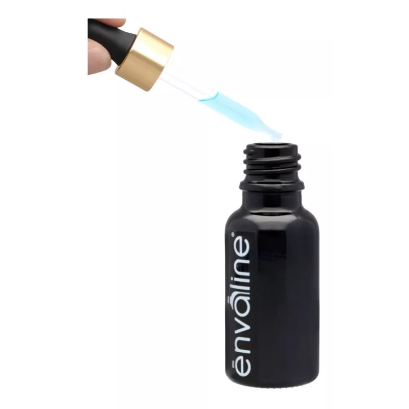 Envaline Frasco Gotero 20 Ml Coated Pipeta Premium Bulbo Negro