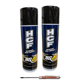 Smilyeez Listing for BG HCF Waterproof Spray Lubricant PN 498 (2 Cans) - High-Temperature, Water-Resistant Aerosol Grease for Metal Components, Hinges, and Door Hinges with Pocket Screwdriver