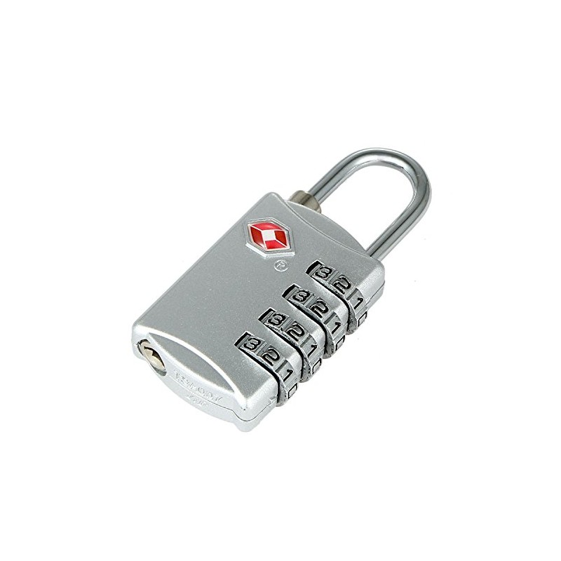 Silver TSA Travel Lock Luggage Lock with 4-Digit Combination Code