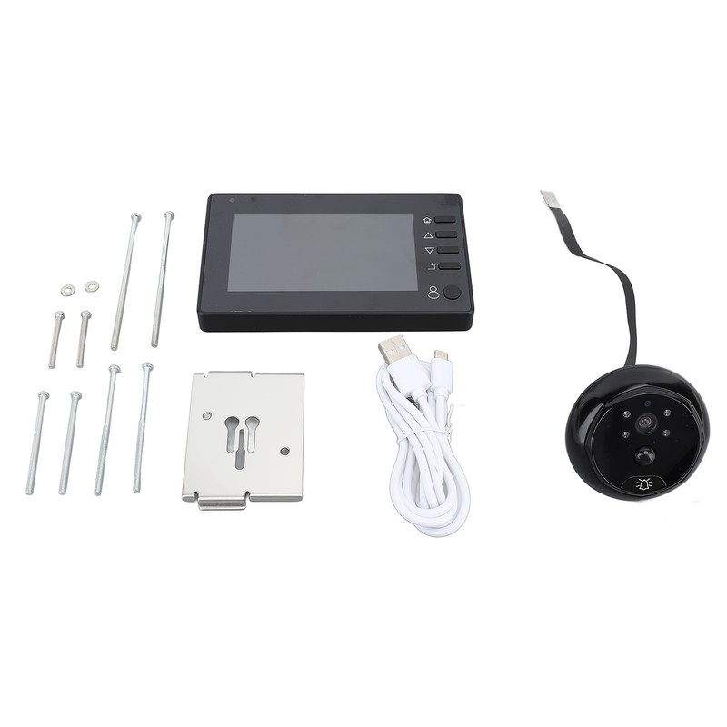 720P Peephole Viewer Door Camera 4.3 Inch Screen 145 Wide