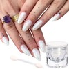 Polvo de uñas cromado blanco Aurora – Brillo espejo para