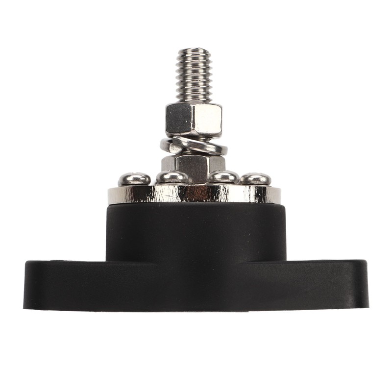 Distribution Stud Junction Post Black 3/8in 300A with Transparent Cover