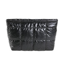 HJMND Makeup Bag Cosmetic Bags Travel Cute Toiletry Organizer Pouch Storage Clutch Quilted Puffy Bag Puffer Bag Vacation (black)