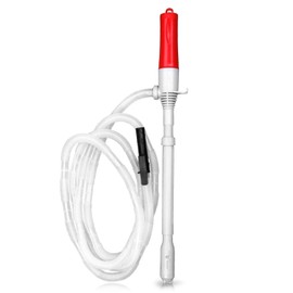 TERA PUMP Automatic Battery Powered Liquid Transfer Pump w/Auto Stop Sensor + 10-FT Extra Long Hose for Water & Fuel - Portable & Compact Hand Fuel Pump, Quick Transfer at 2.2 GPM, Fits All Size Jugs