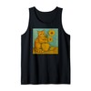 Sunflowers Orange Tabby Cat Famous Artist Painting Novelty Tank Top