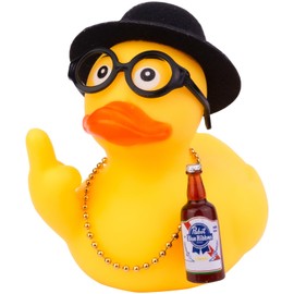 Mwmoeen Rubber Duck Car Dashboard Decorations Duck Car Ornaments with Top Hat Sunglasses Nice Prop for Car Accessories, 9 cm