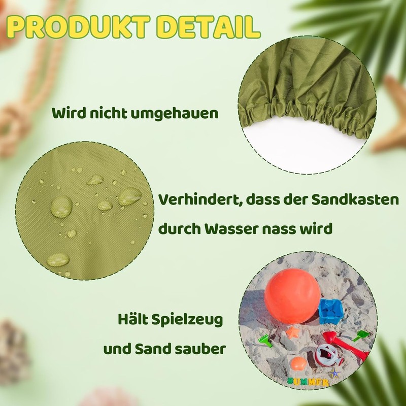 BEIMEIII Sandpit Cover 100 x 15 cm Sand Shell Round