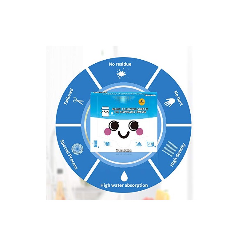 Dr.WOW 48 Count Magic Cleaning Sheets,The Disposable Thin Magic Sponge
