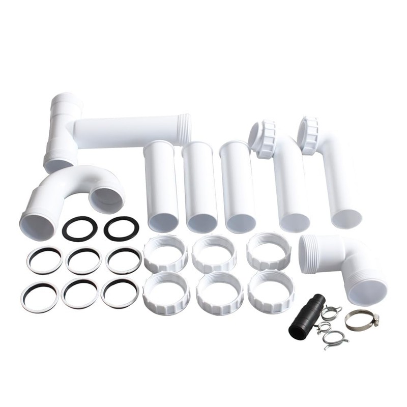 G1-1/2'' PP Material Double Sink Waste Drain Pipe Kit Assembly