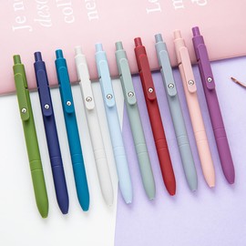 PASISIBICK Gel Pens, 6 Pieces 0.5 mm Fine Point Black Ink Smooth Writing Metal Clip Retractable Pen for Women Teacher Students Office and School Supplies Gifts with Silicone Grip