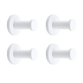 NELXULAS Classic White Stainless Steel Single Super Heavy Duty Wall Mount Hook, Coat Hanger, Bath Towel Hooks (2", 4 PCS)