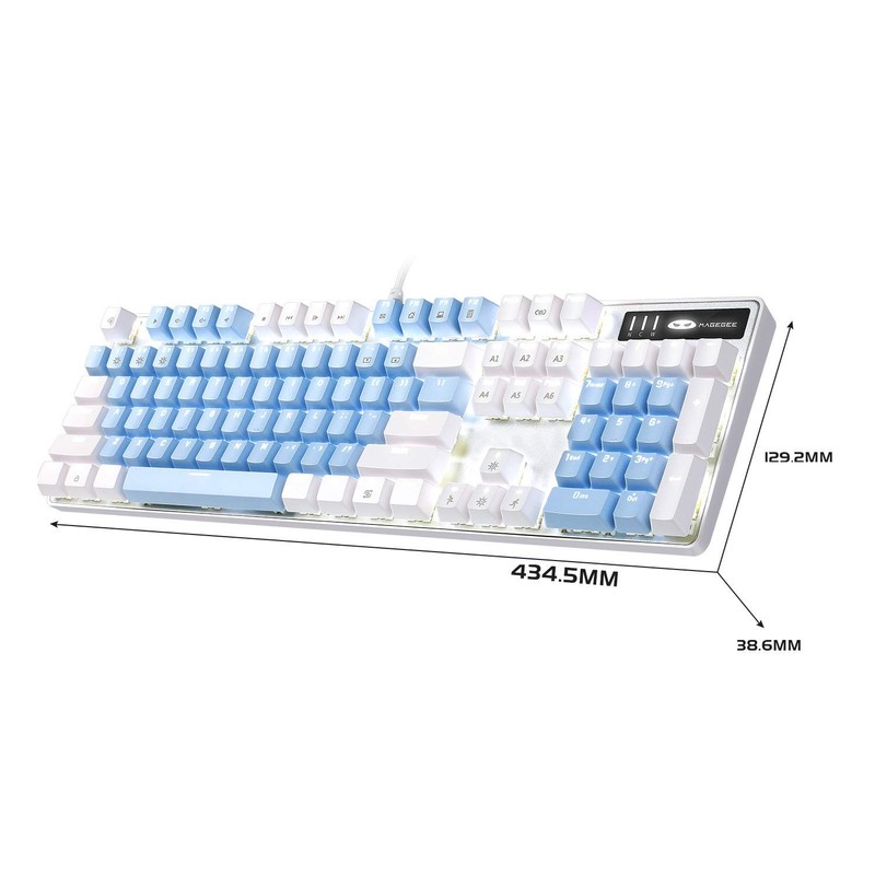 MageGee Mechanical Gaming Keyboard, 104 Keys White Backlit Mechanical Keyboards