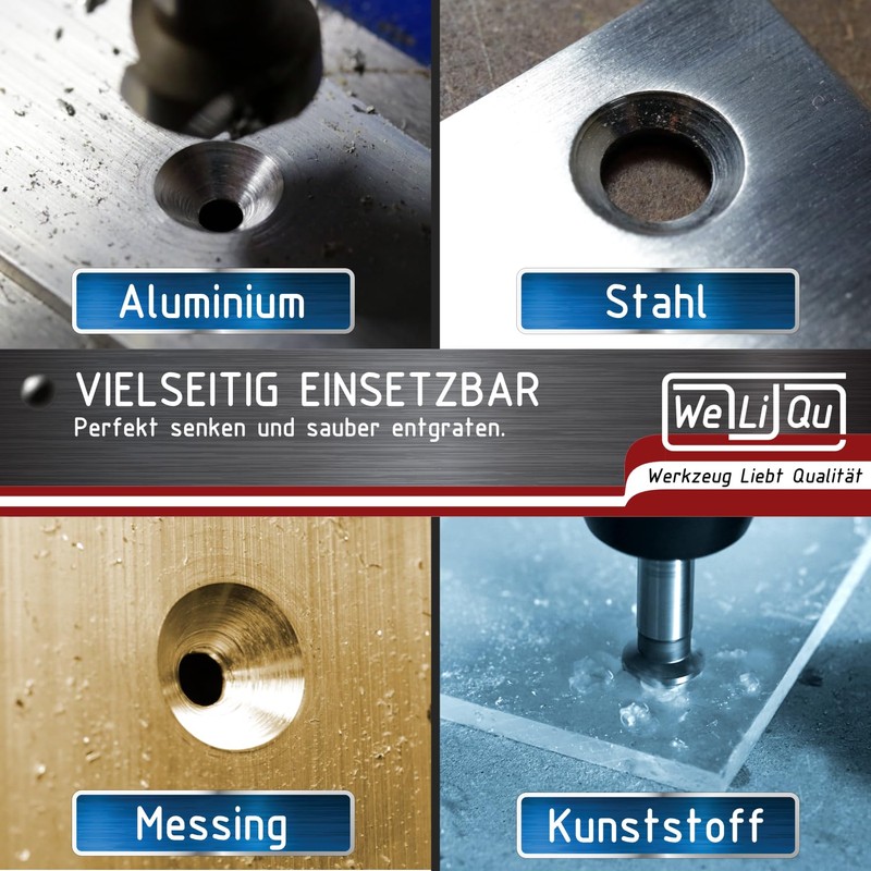 WELIQU Countersink 90° Diameter 6.3-20.5 mm Made of HSS-G Steel,