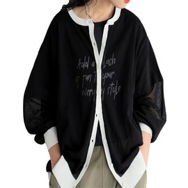 Antiqua PN-00553 Women's Sheer Cardigan, Color Scheme, 05 black