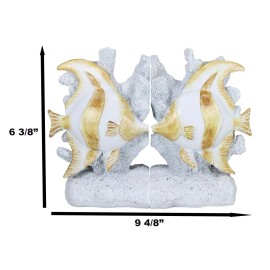 Ebros Gift Nautical Sea Coastal Marine Angelfish Fishes Swimming By Corals Bookends Pair