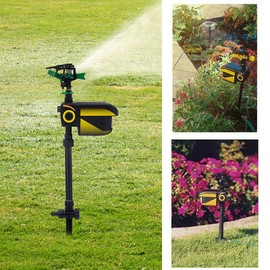AngelcityCC Solar Sprinkler Garden Solar Motion Activated Animal Sensor Outdoor Lawn Yard Water Sprinkler