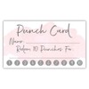 50 Pink Watercolor Reward Punch Cards | Customer Loyalty Cards