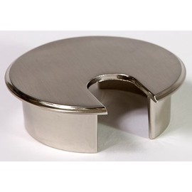 63mm Desk Cable Tidy Outlet Grommet Insert - Satin Nickel