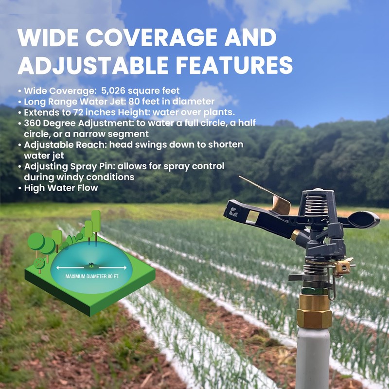 Impact Water Sprinkler 300005 on Tripod Stand, Telescopic with Long