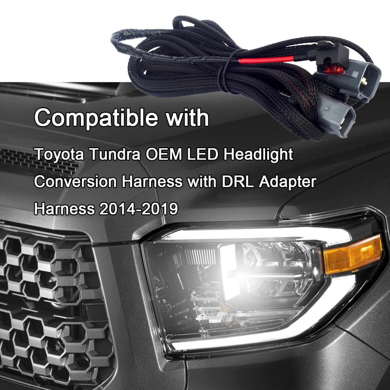 OEM LED Headlight Conversion Harness with DRL Adapter Harness 2014-2019