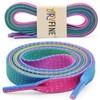 YJRVFINE Gradient Flat Shoe Laces: Thick Rainbow Colorful Sneakers Shoelaces