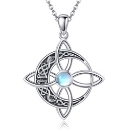 CUPENDA Witches Knot Necklace Sterling Silver Nudo De Bruja Pendant Necklace Witch Jewelry for Women