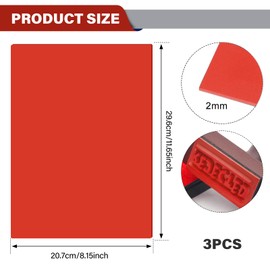 Pack of 3 A4 Stamp Rubber Laser, Laser Rubber Stamp 300 x 210 mm Stamp Rubber Sheet Pad Rubber Stamp Sheet for Crafts Stamp Engraving Machines DIY Stamp