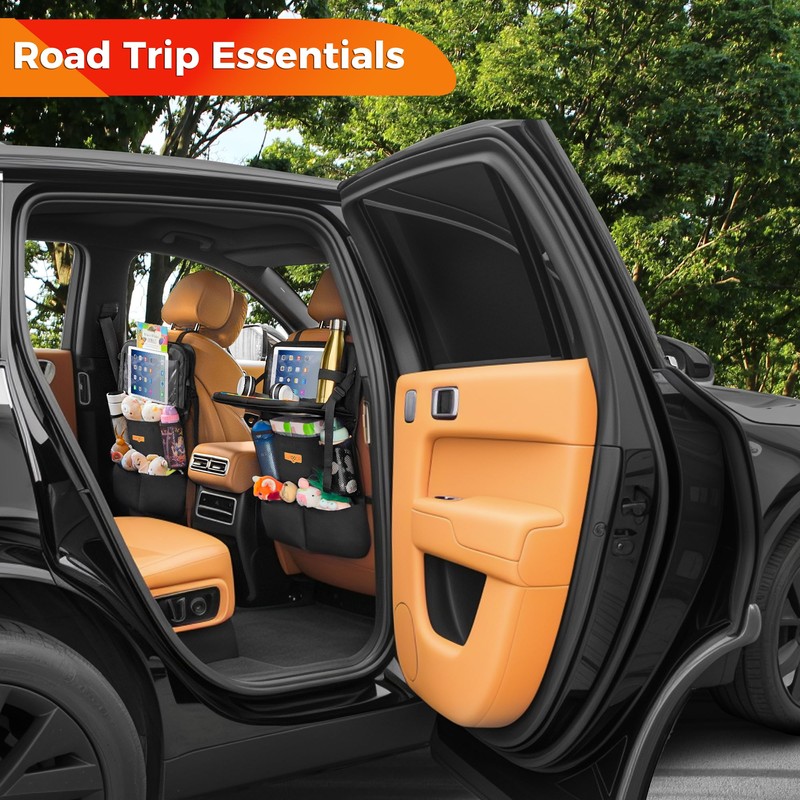 SURDOCA Backseat Car Organizer with Foldable Tray for Kids &